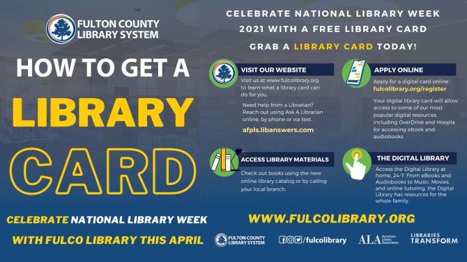 Sign Up for a Library Card during NLW21 | Fulton County Library System